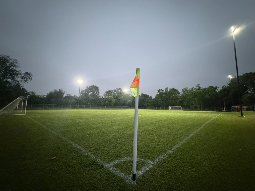 Houston Premier Soccer field under the lights